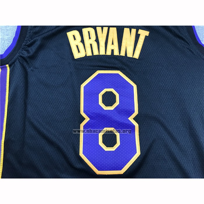Camiseta Los Angeles Lakers Kobe Bryant NO 8 Retirement 2018 Negro